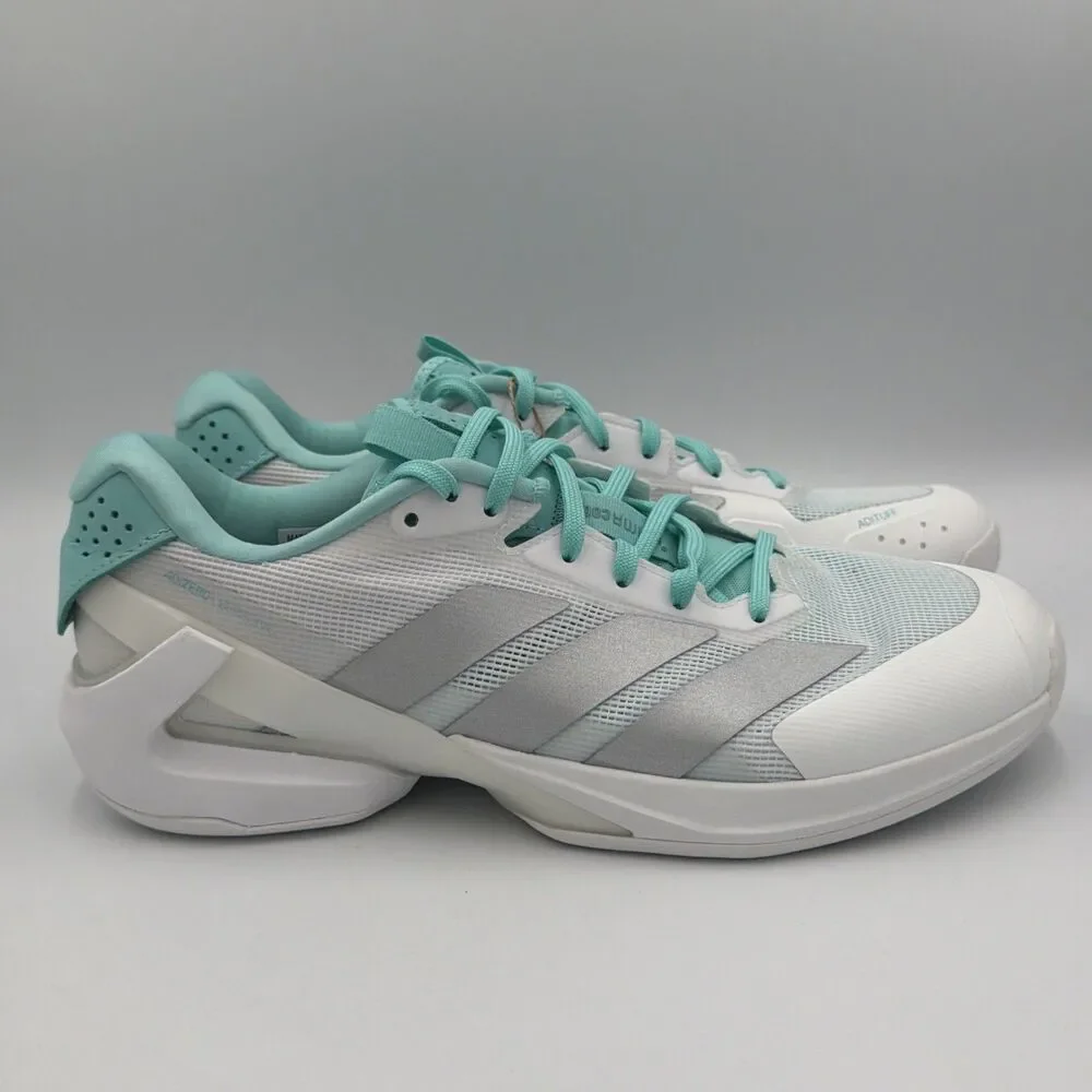 adidas Adizero Ubersonic 5 Tennis  Womens Silver White Sneakers Athletic Size 10